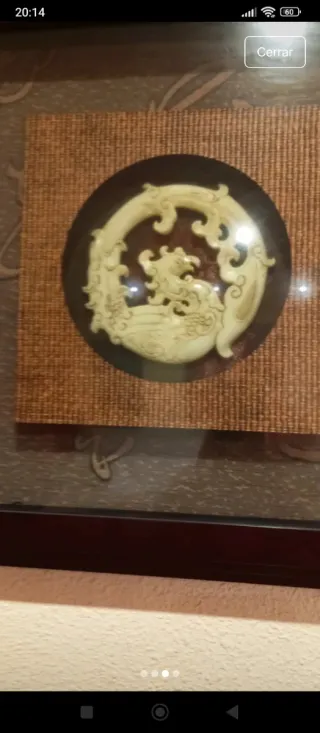 Cuadro oriental madera y cristal