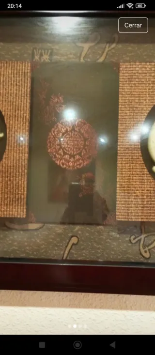 Cuadro oriental madera y cristal