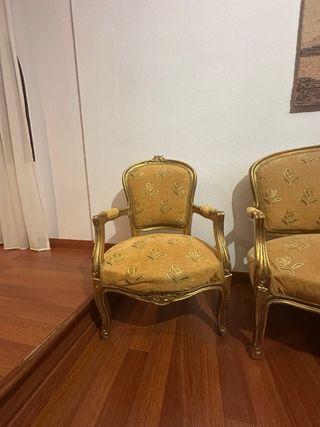 Sillas doradas estilo Luis XV