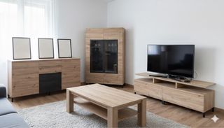 Conjunto Muebles Salón Madera Clara