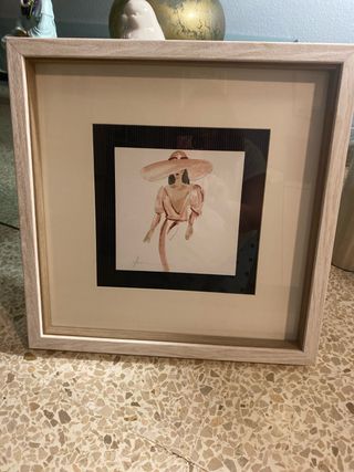 Cuadro decorativo diseño mujer con sombrero