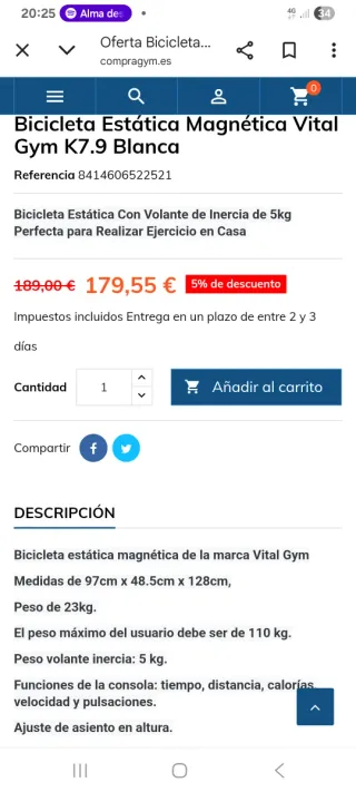 Bicicleta Estática Vital