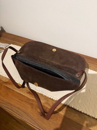 Stivali e borsa in camoscio marrone