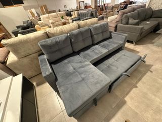 Sofa chaislongue gris reversible Nuevo economico