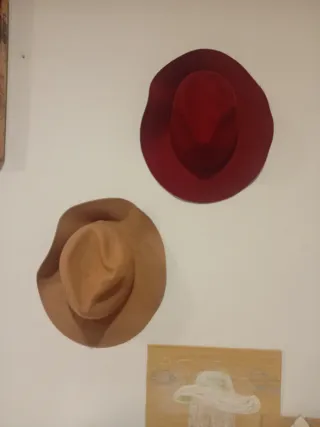 Lote 2 Cappelli in Pile Beige e Bordeaux. Berretto da donna