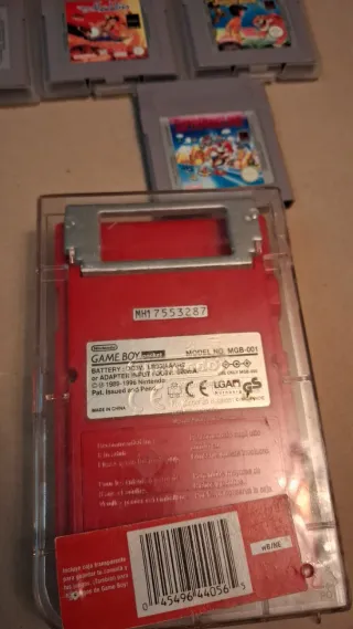 Nintendo Game Boy Pocket Rosso + Scatola + Giochi