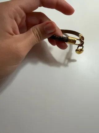 Pulsera Louis Vuitton dorada y marrón