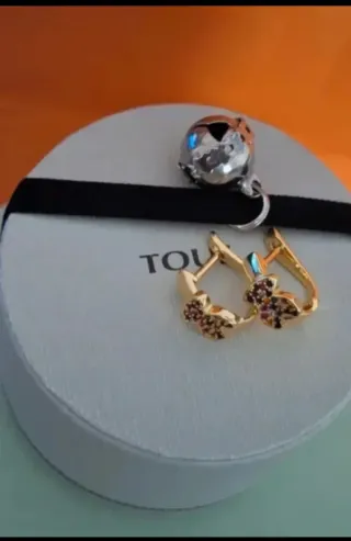 PENDIENTES TOUS ORO 18KILATES NUEVOS MULTICOLOR