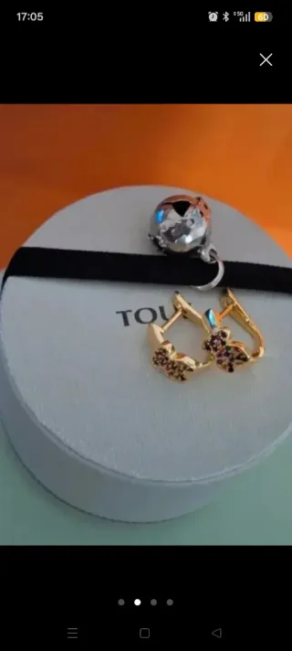 PENDIENTES TOUS ORO 18KILATES NUEVOS MULTICOLOR