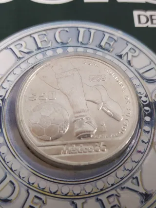 Moneda 50 Pesos Mexicanos Mundial 86 en Plata 720