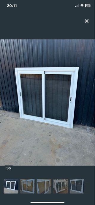 Ventana corredera aluminio blanca