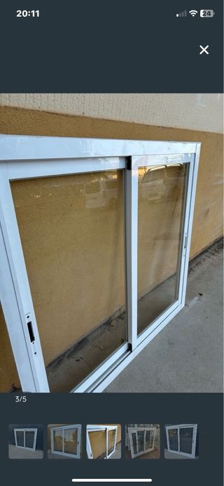 Ventana corredera aluminio blanca