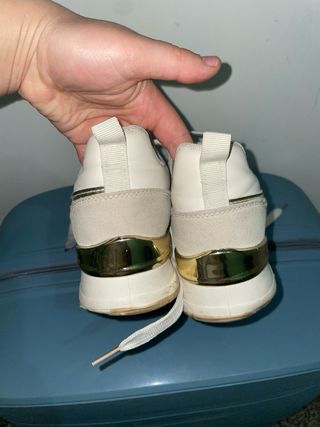 Zapatillas deportivas mujer beige/blanco talla 36