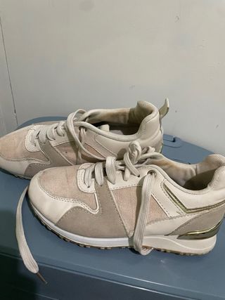 Zapatillas deportivas mujer beige/blanco talla 36