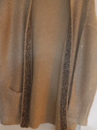 Chaqueta Beige con Lentejuelas Mujer