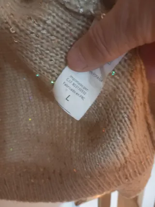 Chaqueta Beige con Lentejuelas Mujer