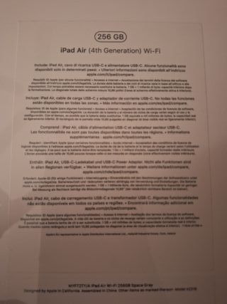 iPad Air 4° Gen 256GB Wifi
