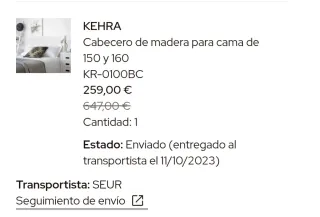 Cabecero de cama 160/150 cm