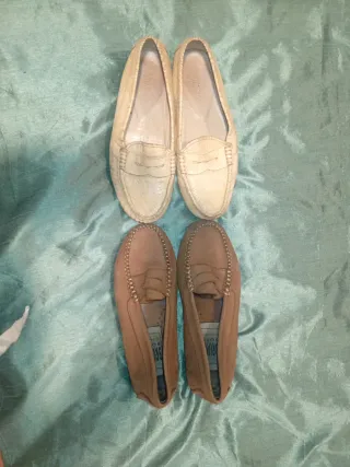 Mocasines piel beige y camel T.36