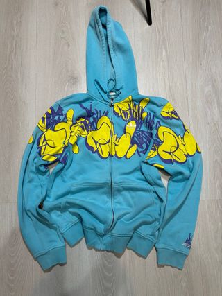 Sudadera Adidas Y2K Graffiti Azul y Amarillo 00s