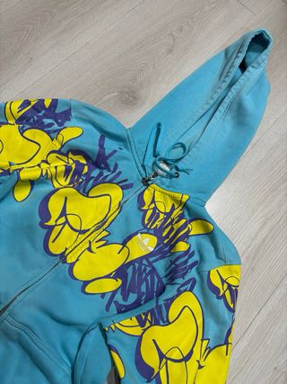 Sudadera Adidas Y2K Graffiti Azul y Amarillo 00s