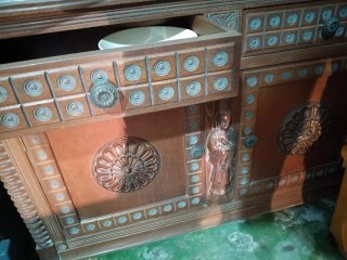 Mueble de entrada de madera antiguo
