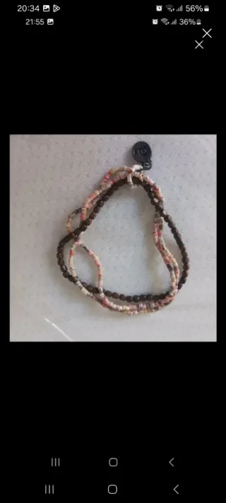Pulsera de cuentas marrón y rosa