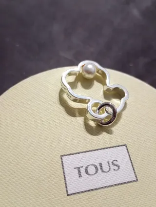 Colgante silueta Plata y Perla