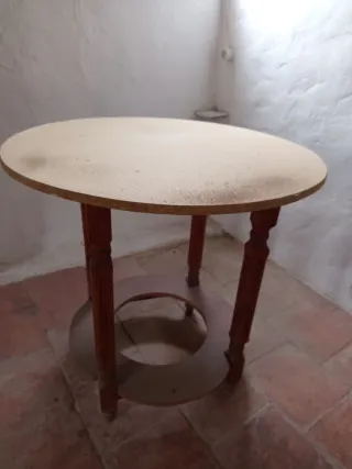 Mesa camilla redonda madera y corcho