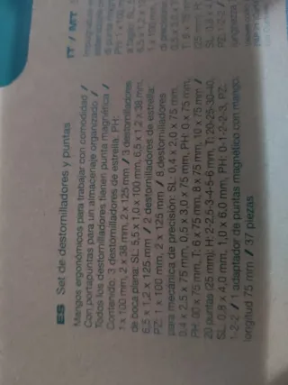 Set Destornilladores y Puntas Parkside 37 Piezas