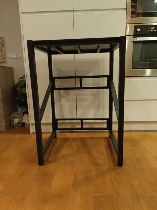 Mesa alta metal y madera