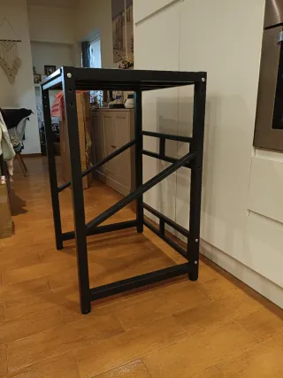 Mesa alta metal y madera