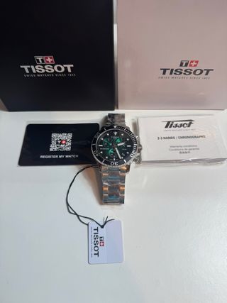 Reloj Tissot Seastar1000 Chronograph verde nuevo