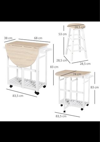 Mesa Bar Plegable con Ruedas