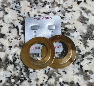 Pendientes Aro Dorados con Brillo