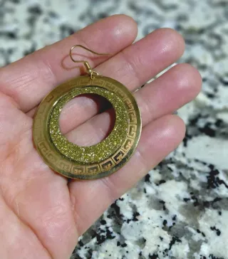Pendientes Aro Dorados con Brillo