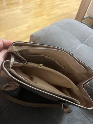 Bolso de mano beige mujer