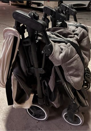 Silla Gemelar Kuki Twin + Capotas Marfil