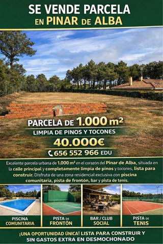 Parcela en el pinar de alba