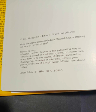 Libro Lancia Fulvia HF tutte le altre Giorgio Nada