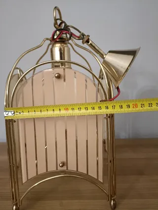 Lámpara de cristal dorada