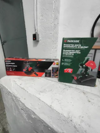 Soporte amoladora angular Parkside + amoladora