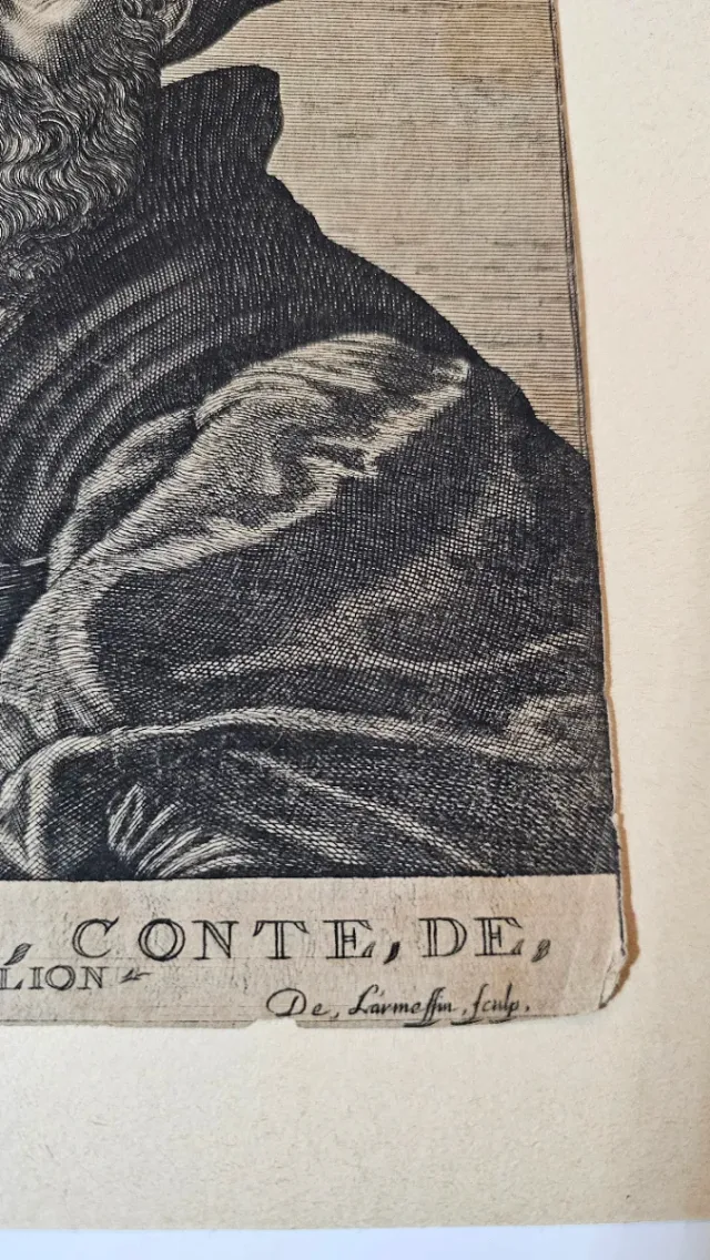 Grabado antiguo Balthazar Conte de Castillion