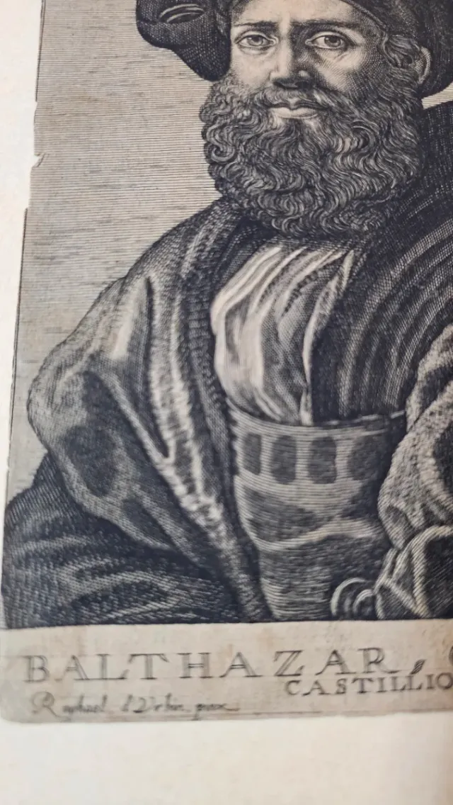 Grabado antiguo Balthazar Conte de Castillion