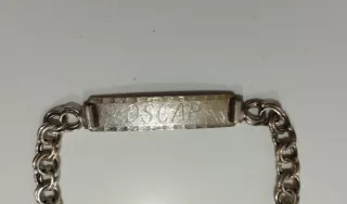Pulsera esclava plata grabada por dentro y fuera