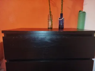 Cómoda MALM Negra 4 cajones
