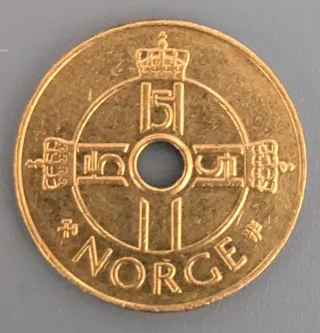 Moneda 1 Krone Noruega 1998