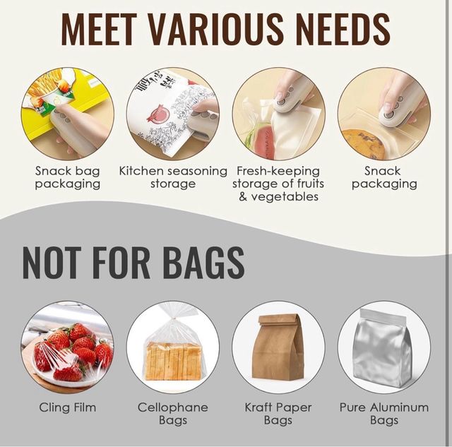 Sellador de bolsas portátil USB