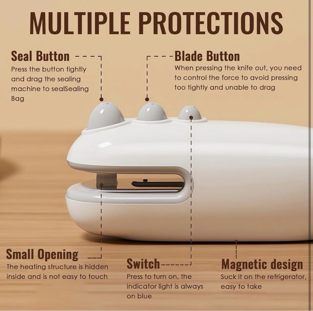 Sellador de bolsas portátil USB