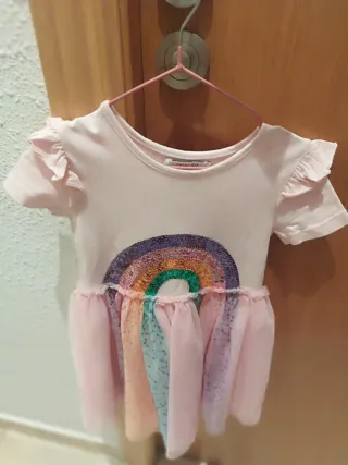 Vestido Primark niña arcoíris tul